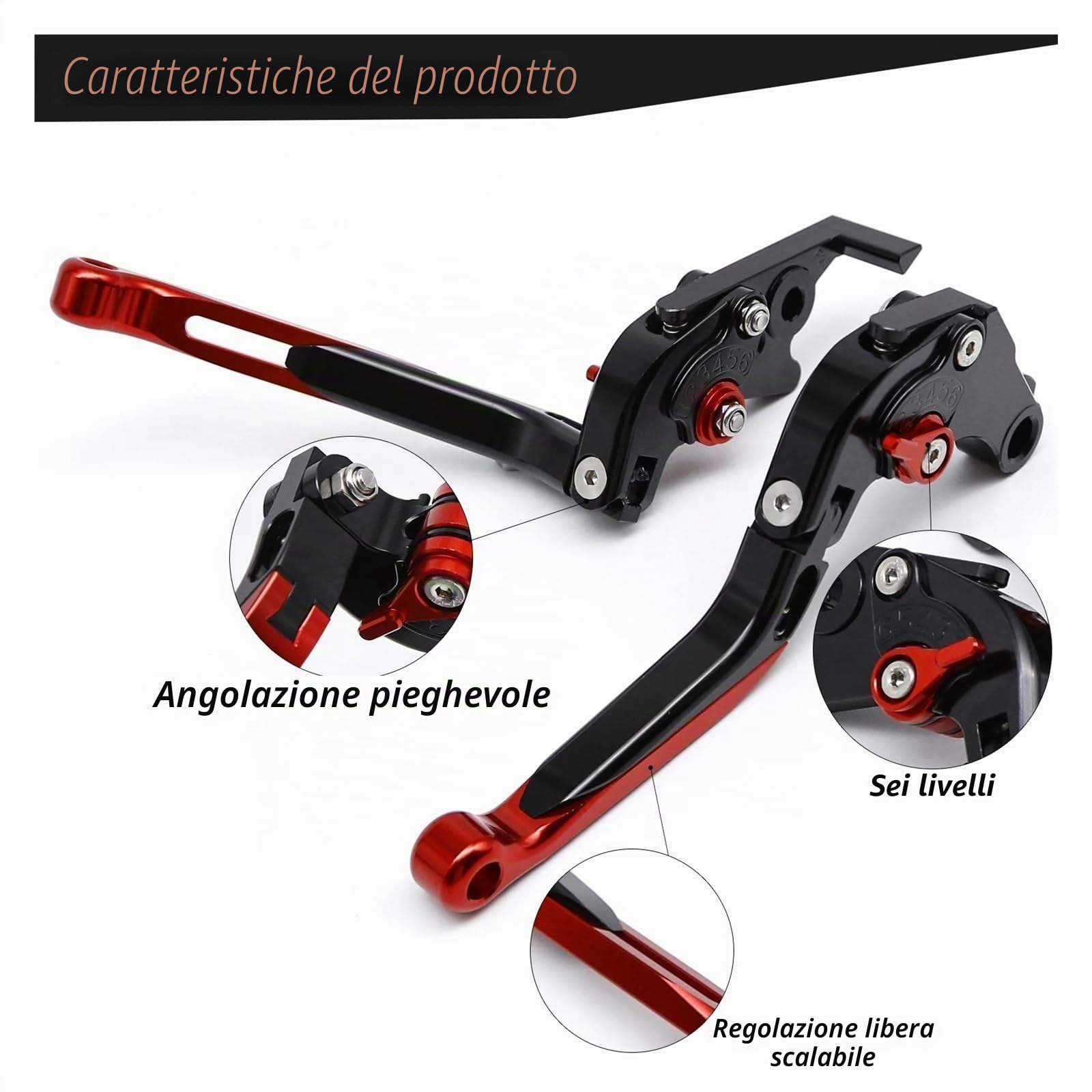 Leve Freno Frizione Per Aprilia SX125 RX125 SX RX 125 2021-2025 Leva Frizione Freno Regolabile Pieghevole Allungabile In Alluminio Leve Frizione Freno(F Red)