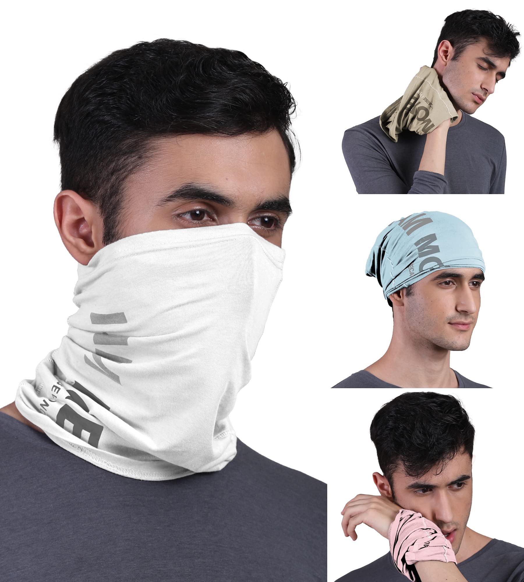 FREECULTR Unisex Bamboo Bandana, Anti Microbial Super Soft & Comfort Fit, Breathable Multipurpose Headband - Printed Pack of 4-Beach Sand,Chalk Blue,Pastle Peach,White (B09D8CR4T2) Amazon Price History, Amazon Price Tracker