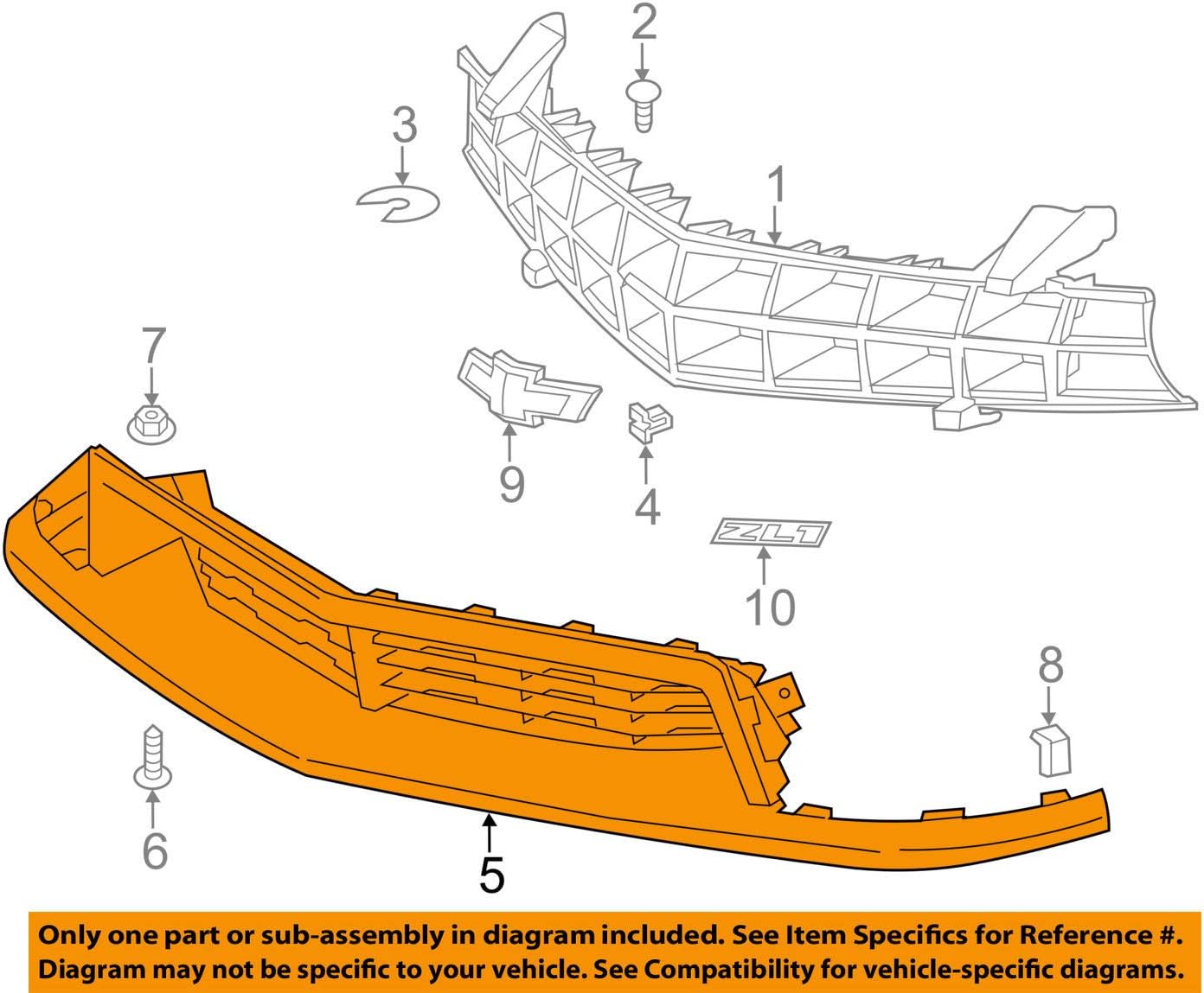 Amazon.com: Genuine GM 22894223 Bumper Fascia, Lower, Front, Black ...