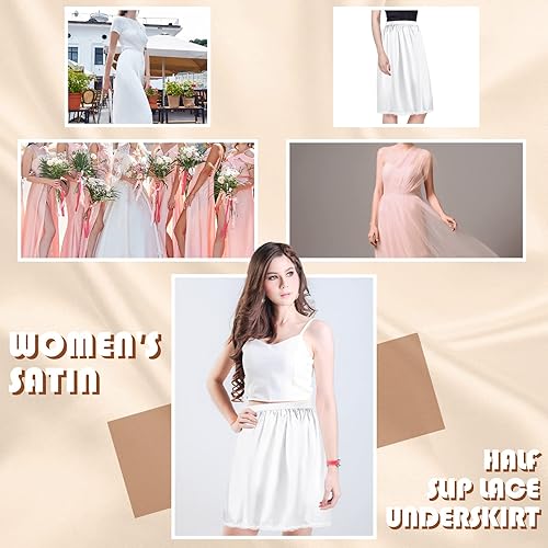 Miniatura 7 de 3 piezas de medias sandalias para mujer, 3 tipos de longitud de 19, 27, 35 pulgadas, falda larga de encaje de satén