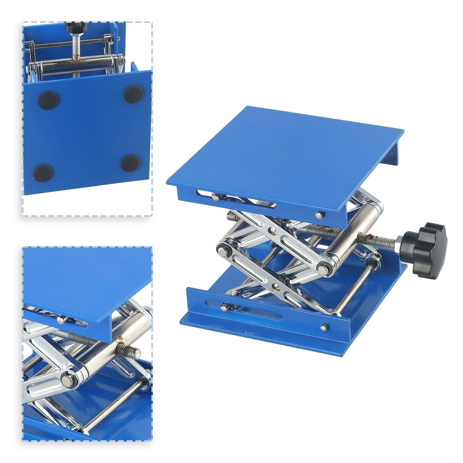 Labor Schere Jack Lift Tisch - Manuelles Einstellbare Höhe 80-325mm, Aluminium Laborhebebühne für Physik und Chemielabore