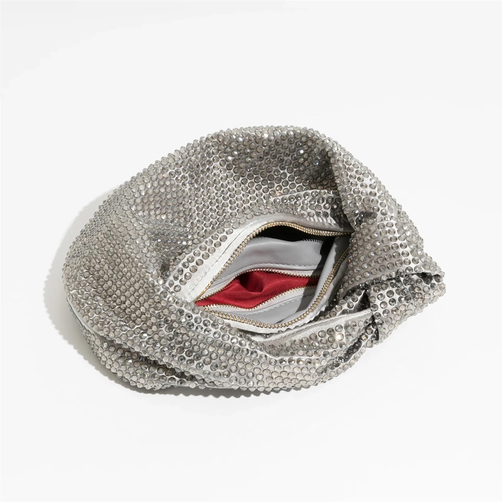 Pedrería Clutch Fiesta Bolso de mano for mujer con diamantes imitación, bolso noche anudado cristales brillantes, boda, fiesta purpurina