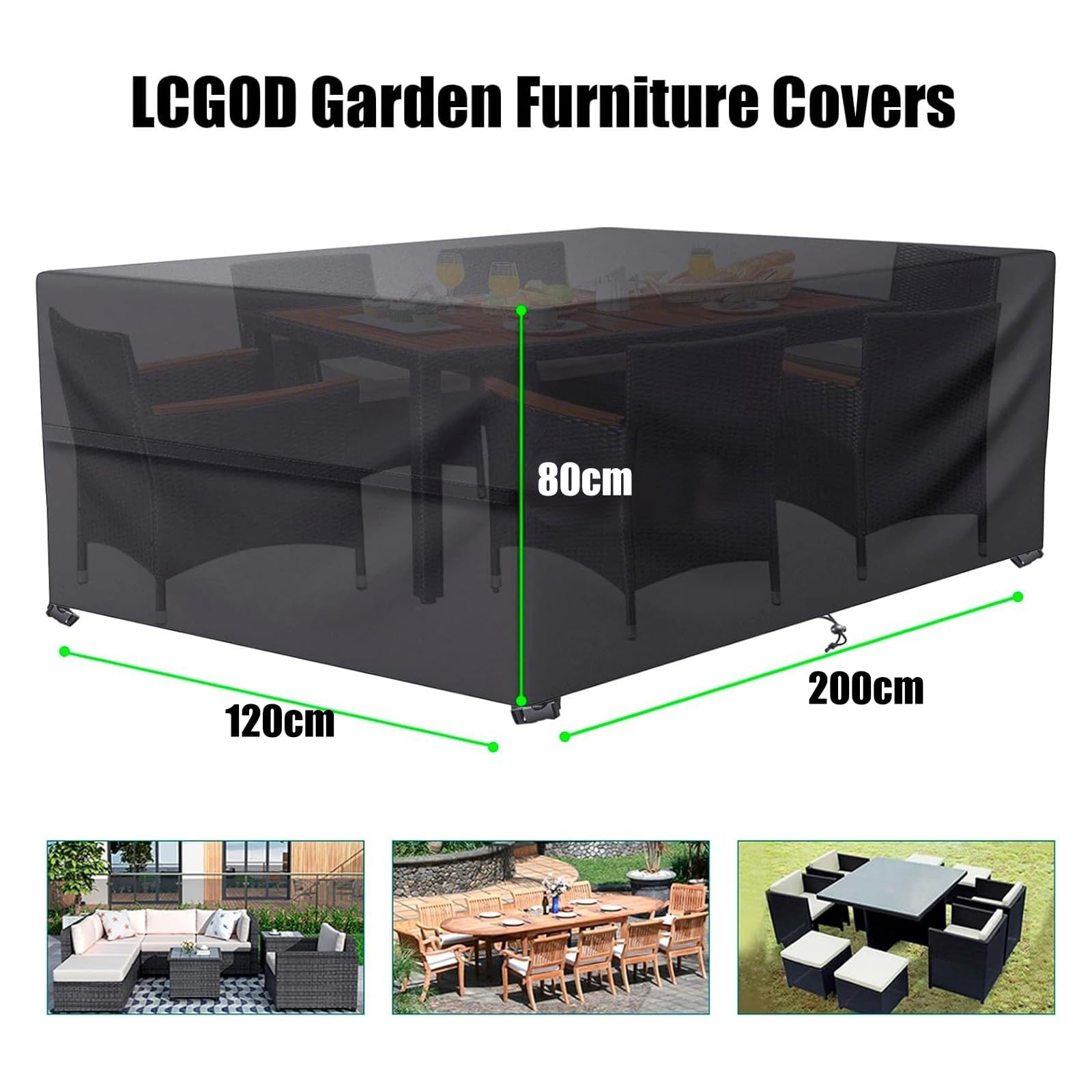 Copertura per Mobili da Giardino,(Rettangolo,200x165x80cm)