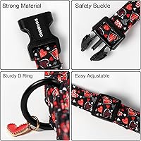 Vista 86 de DOGWONG Collar de perro de San Valentín, collar de perro con estampado de corazones para perros grandes, lindos collares de primavera, hembra