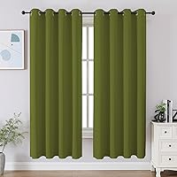 Vista 61 de CUCRAF Juego de 2 paneles de cortinas opacas negras de 54 pulgadas de largo, cortinas de oscurecimiento de habitación para sala de estar