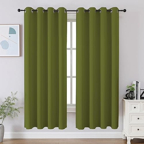 Miniatura 61 de CUCRAF Juego de 2 paneles de cortinas opacas negras de 54 pulgadas de largo, cortinas de oscurecimiento de habitación para sala de estar y