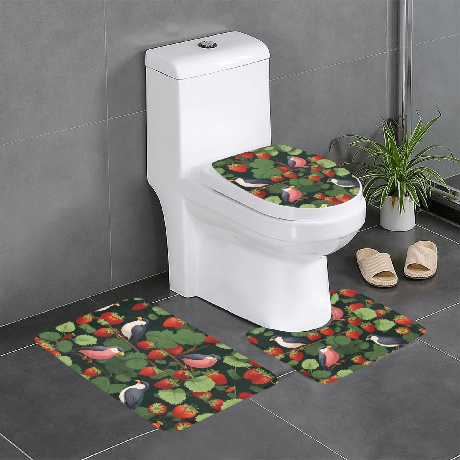Tapis de salle de bain antidérapants YYHWHJDE, lot de 3 pour toilettes et lavabo 61x40 cm