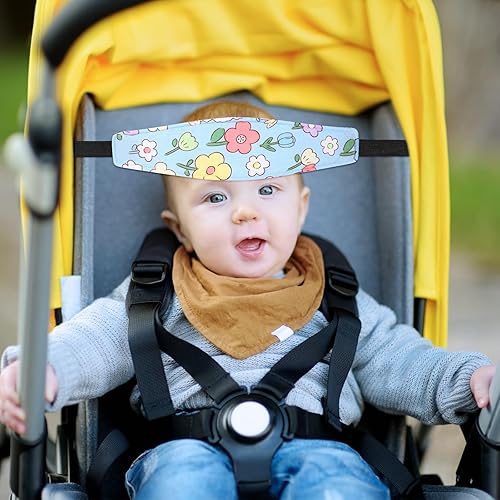 Miniatura 10 de 2 piezas de soporte para la cabeza del asiento de automóvil para bebé, soporte para la cabeza de los niños pequeños, correa para la cabeza,