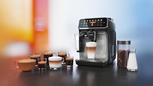 Philips Serie 5400 Kaffeevollautomat - LatteGo, 12 Getränke, Milchaufschäumer, Touchscreen, 4 Profile, Chrom-Finish (EP5447/90) - 4