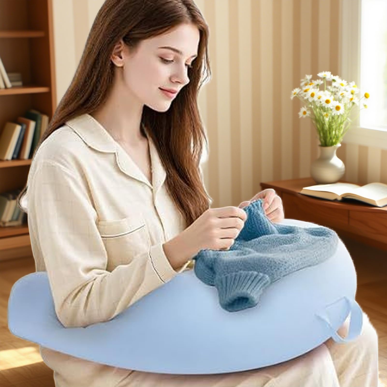 Poduszka Na Kolana Z Biurkiem Ergonomiczna Podkładka W Kształcie U | Poduszka do Łóżka i Krzesła Dla Dorosłych I Dzieci Zmniejsza Zmęczenie Wsparcie Dla Rąk Łóżko Podłoga Siedzenie