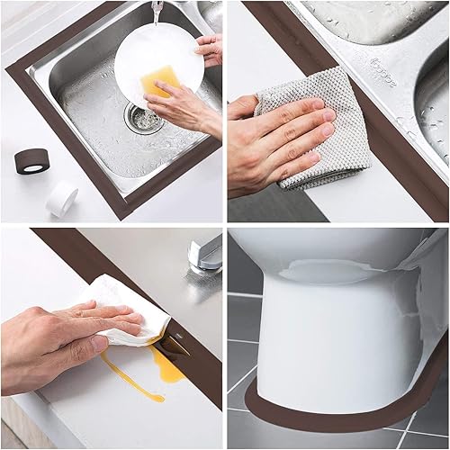 Miniatura 4 de Cinta selladora de calafateo de cocina, cinta de sellado de PVC autoadhesiva para calafateo para cocina, fregadero, inodoro, baño, ducha, bañera