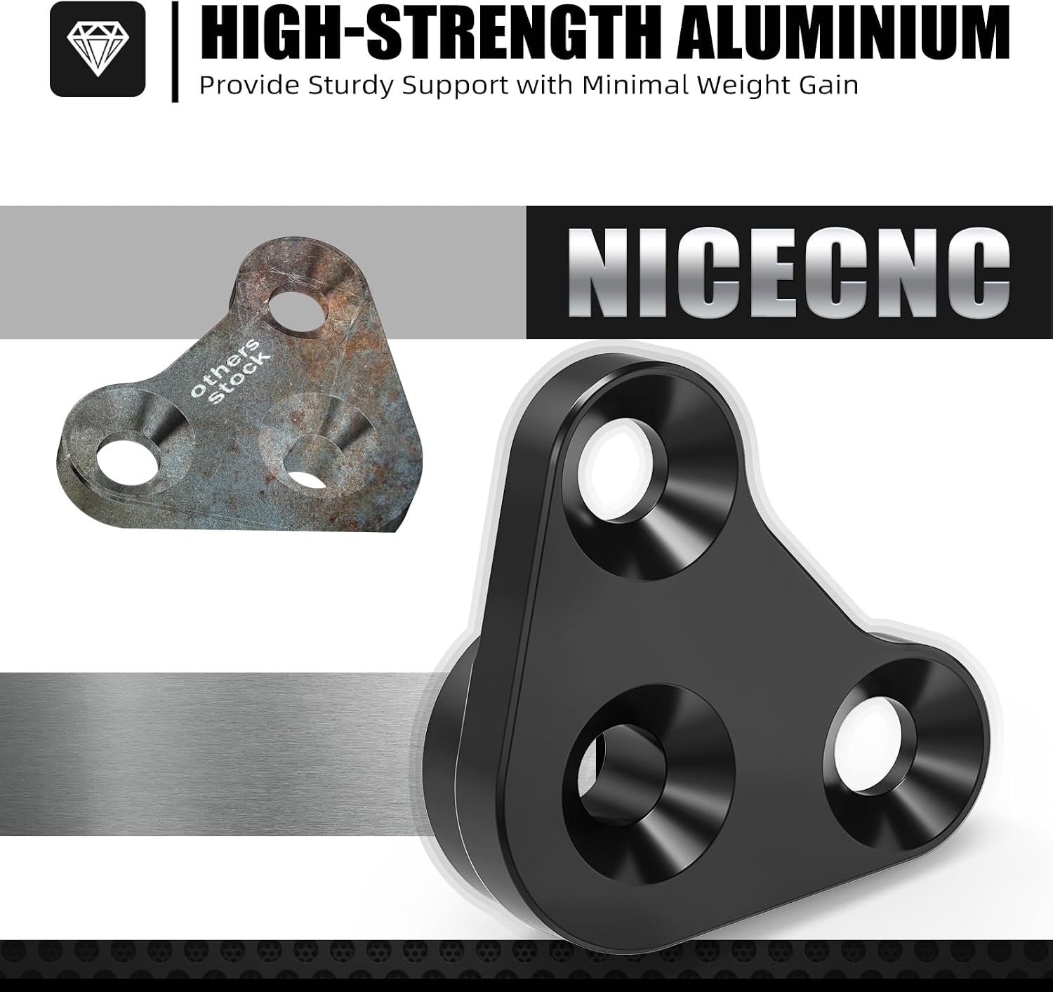 NICECNC Black Aluminum Exhaust Mount Bracket for Suzuki DRZ400S/DRZ400SM 2000-2024