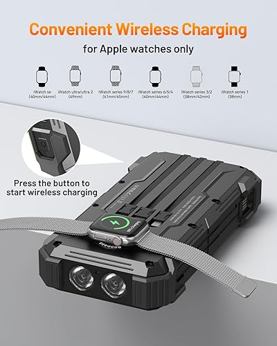 Miniatura 4 de GOODaaa Banco de energía solar, 42800 mAh, cargador portátil de 20 W, batería externa de carga rápida, 4 cables integrados, banco de energía de