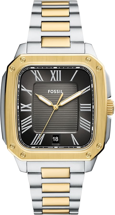 FOSSIL腕時計 Amazon.com: Fossil Men's Watch, Crosby Three-Hand Date Stainless