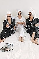 Vista 4 de Batas largas de seda para mujer, bata de satén de talla grande para mujer, kimono sexy para dormir