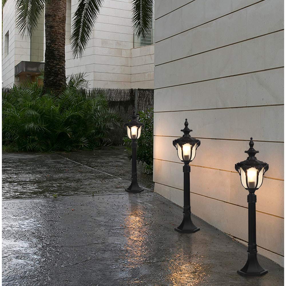 Postes De Luz para Exteriores, Estilo Victoriano, Impermeables, para Exteriores, para Villas, Jardines, Paisajes Decorativos, Lámparas De Camino Antioxidantes, para(Negro-80Cm)