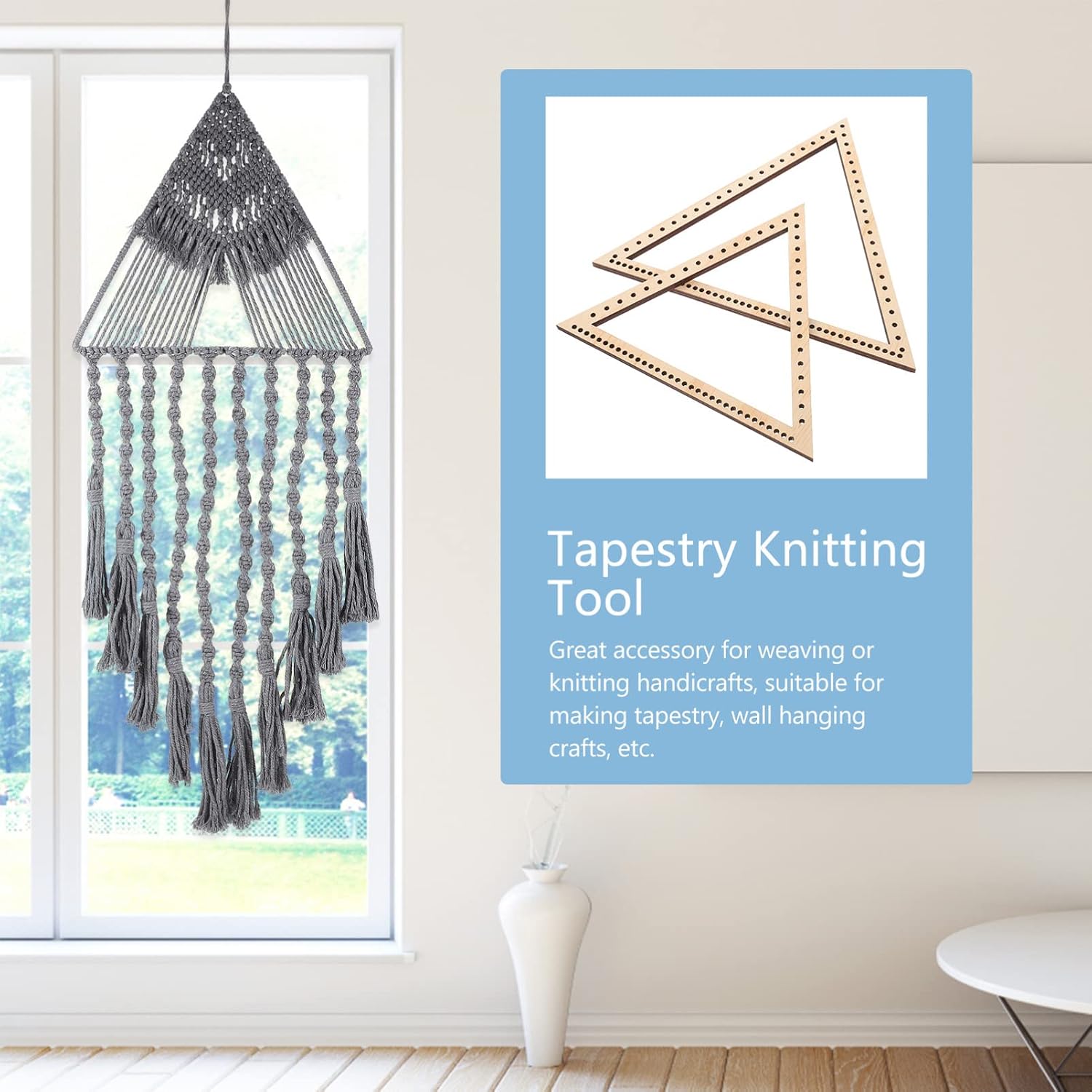 Gogogmee 2pcs DIY Tapestry Knitting Machine Triangle for Beginners Boys and Projects