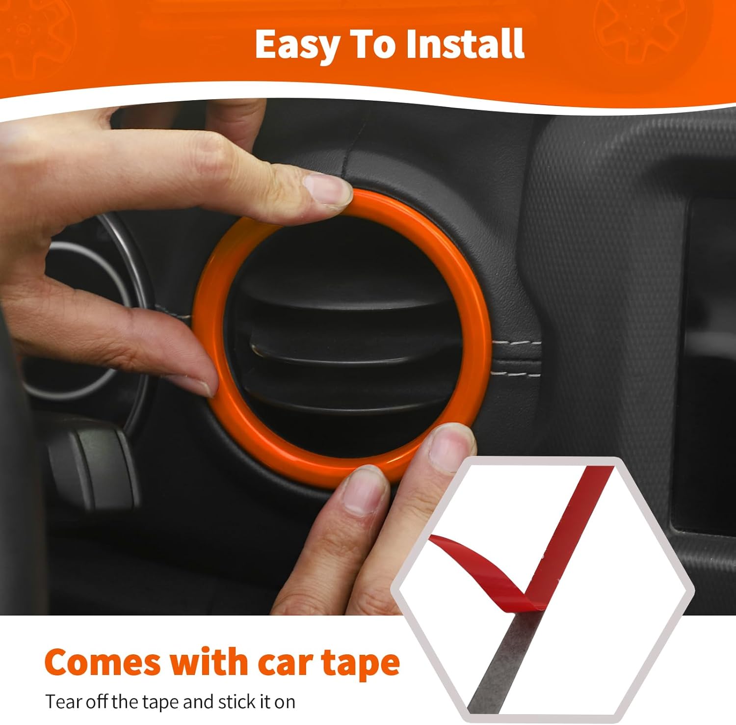 RT-TCZ for Jeep JL Orange Interior Trim Cover Kit for Jeep Wrangler JL JLU 2018-2023 Orange Interior Accessories 20pcs