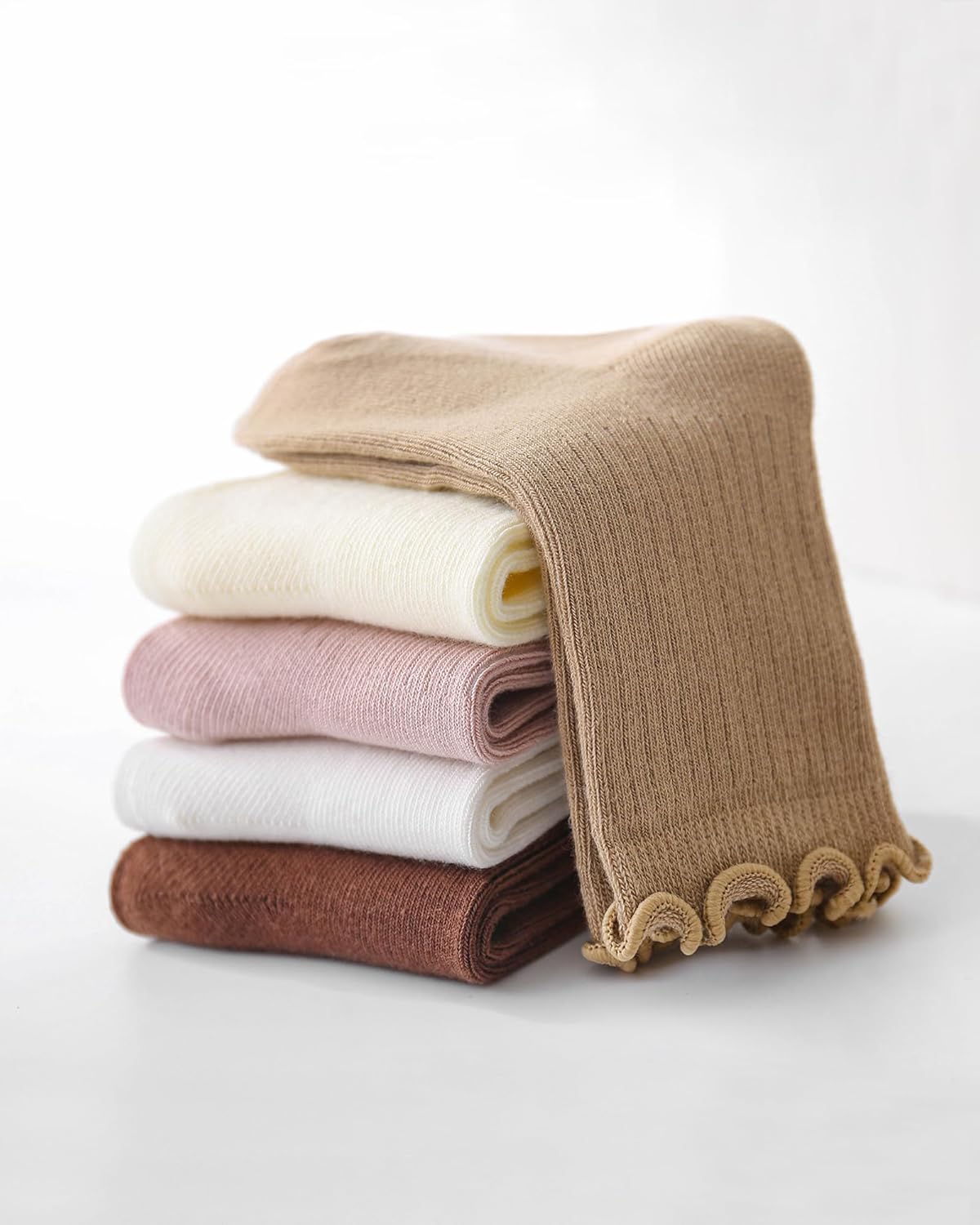 6M-5T Baby Toddler Little Girls Cute Ruffle Socks Cotton Toddler White Frilly Dress Kids Crew Socks 5 Pack - Image 6