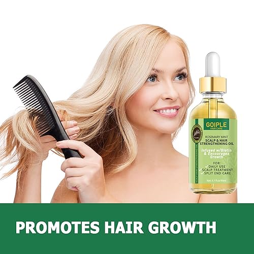 Miniatura 4 de Aceite de romero orgánico para el crecimiento del cabello 31 onzas líquidas aceite natural puro para el crecimiento del cabello con biotina y