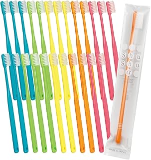 歯科専売品 大人用歯ブラシ 25本 Shu Shu α (シュシュアルファ) かたさ:ふつう (5色×5本の計25本)