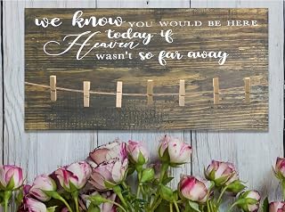 ZHUODER We Know You Would be here Today if Heaven WASN’t so far Away Pallet Wedding Decor Sign