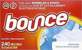 Bounce Dryer Sheets Laundry Fabric Softener, Fresh Linen Scent, 240 Count