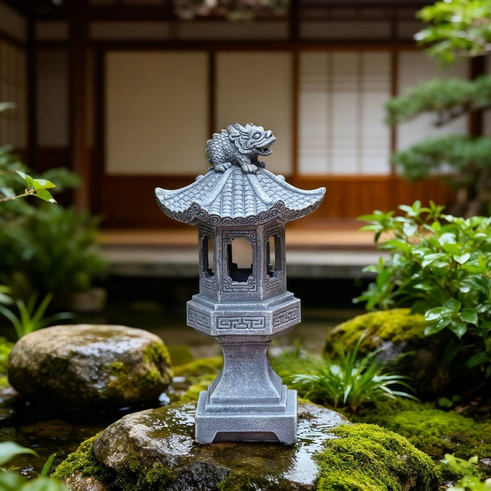 per il giardino solare stile cinese luci resina pietra MIKMLYZE