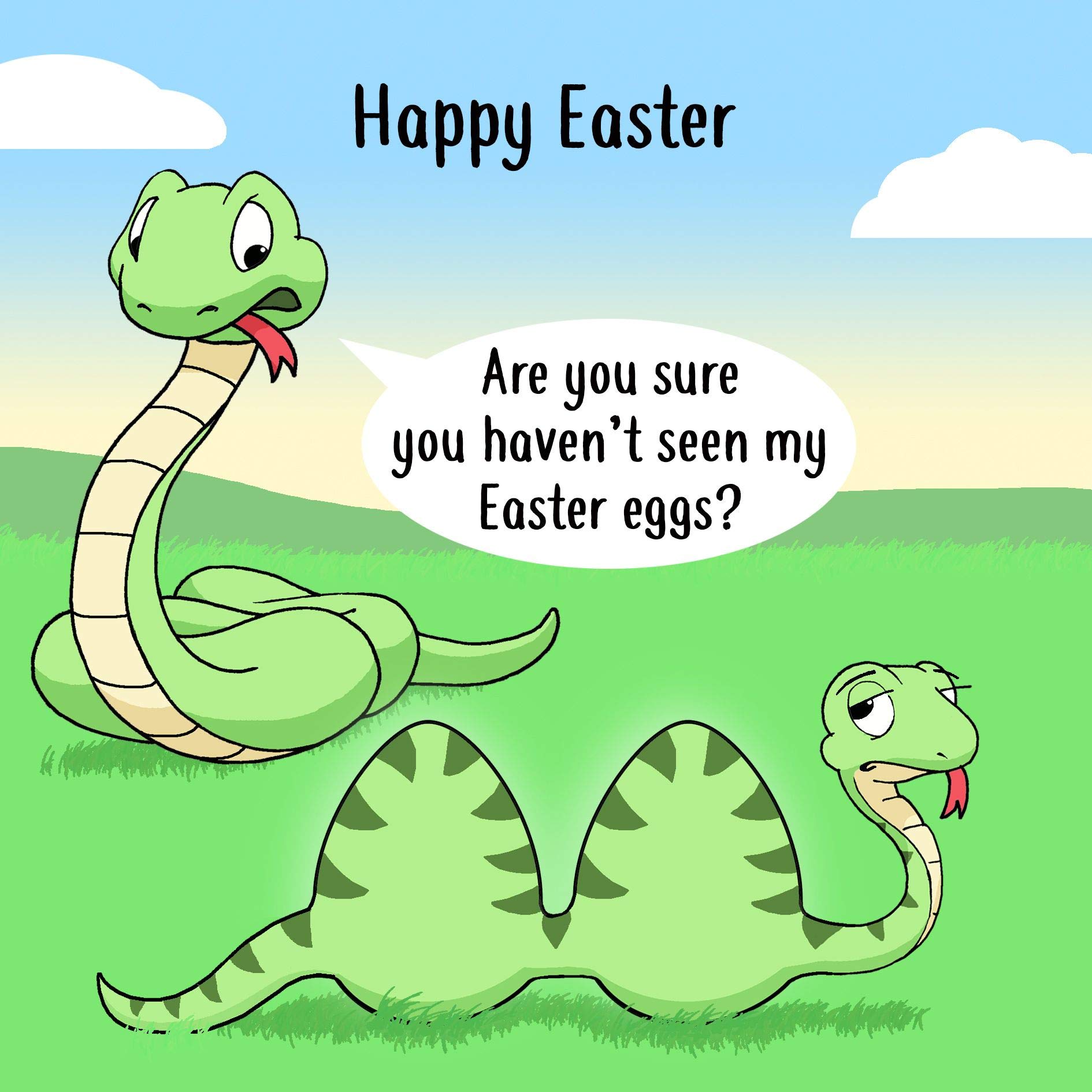 TwizlerFunny Easter Card with Snakes - Humour Easter Sunday Card for Son or Daughter - Humorous Gifts