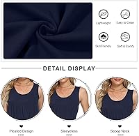 Vista 4 de CATHY - Camiseta sin mangas de verano para mujer, estilo casual, plisada, holgada, cómoda