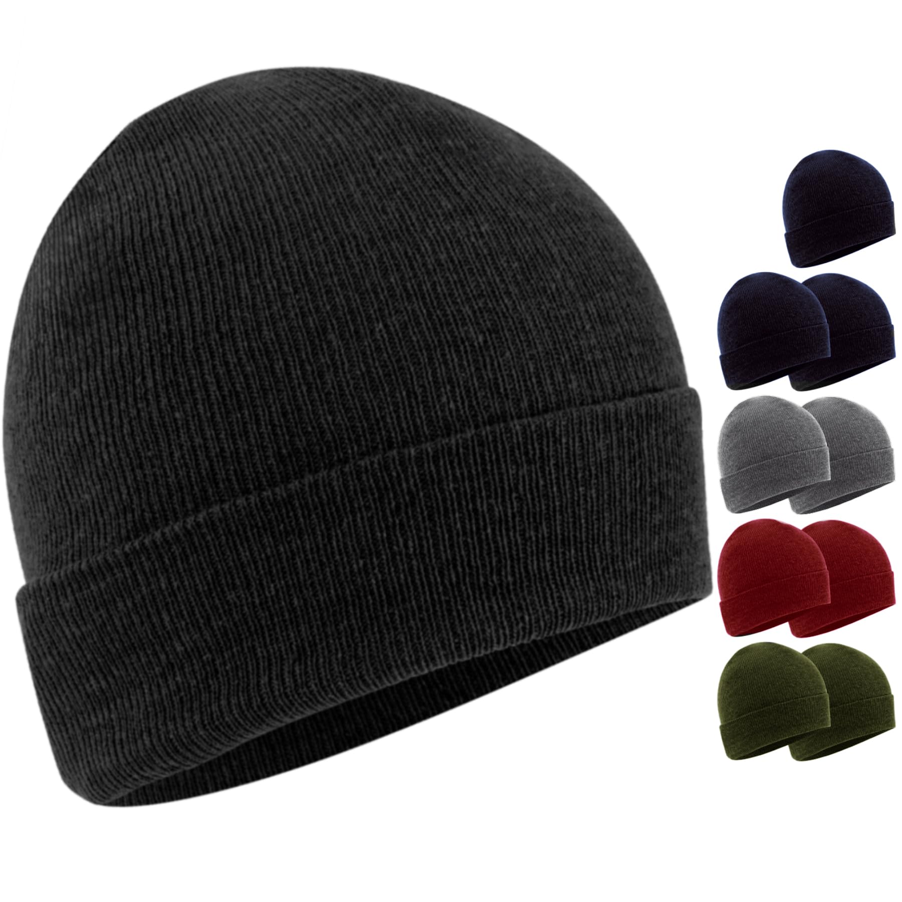 Trail Maker Unisex 5 Colour Pack Winter Hats Bulk 10 Beanies Bulk Winter Hats For Homeless Adults Wholesale Beanies Bulk For Men, Women, Teens (5 Colour Pack)