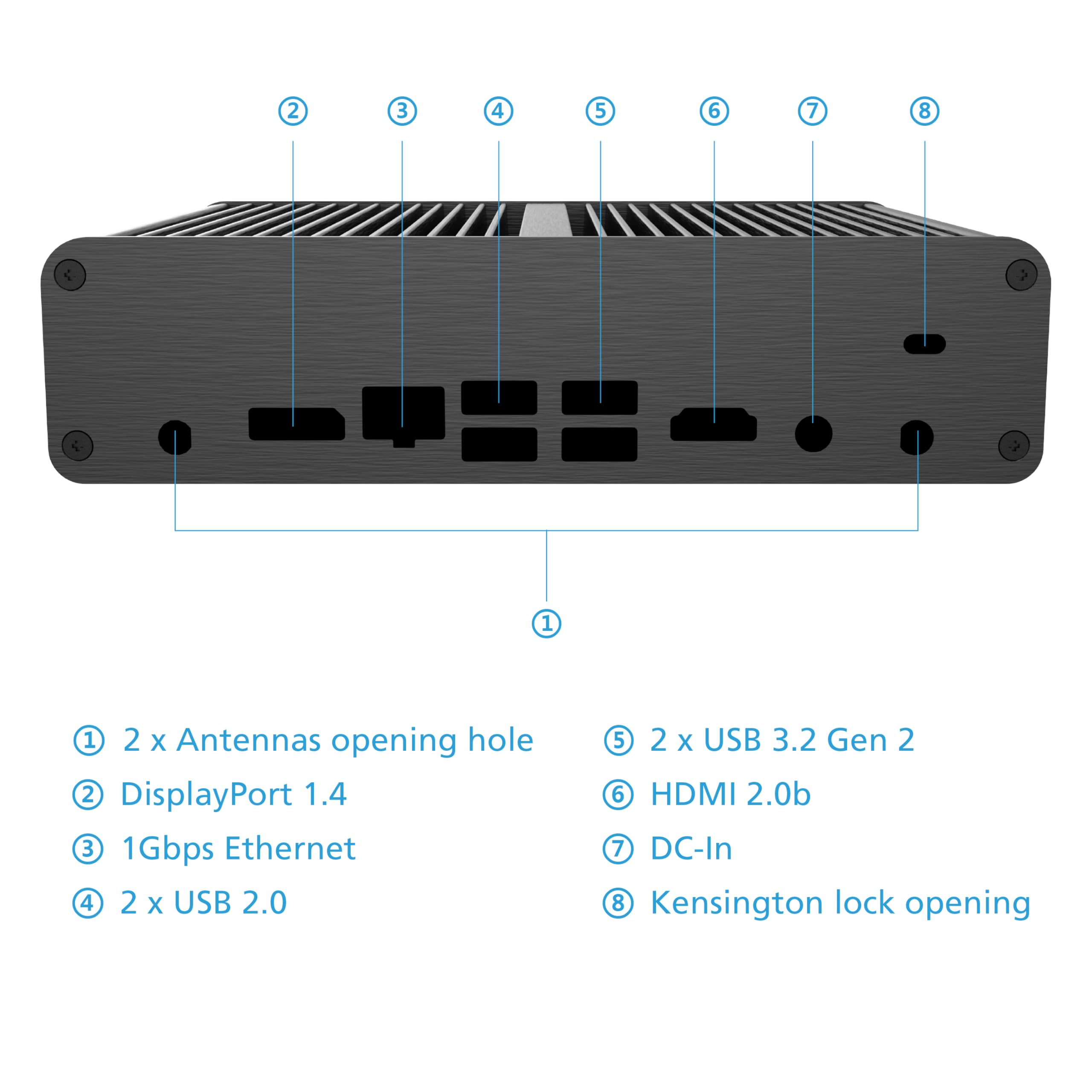 Akasa Newton CAC, progettato per Intel NUC 11 (Atlas Canyon) Mini PC, case Fanless in alluminio con dissipatore SSD M.2, con processori Pentium Silver o Celeron, A-NUC83-M1B
