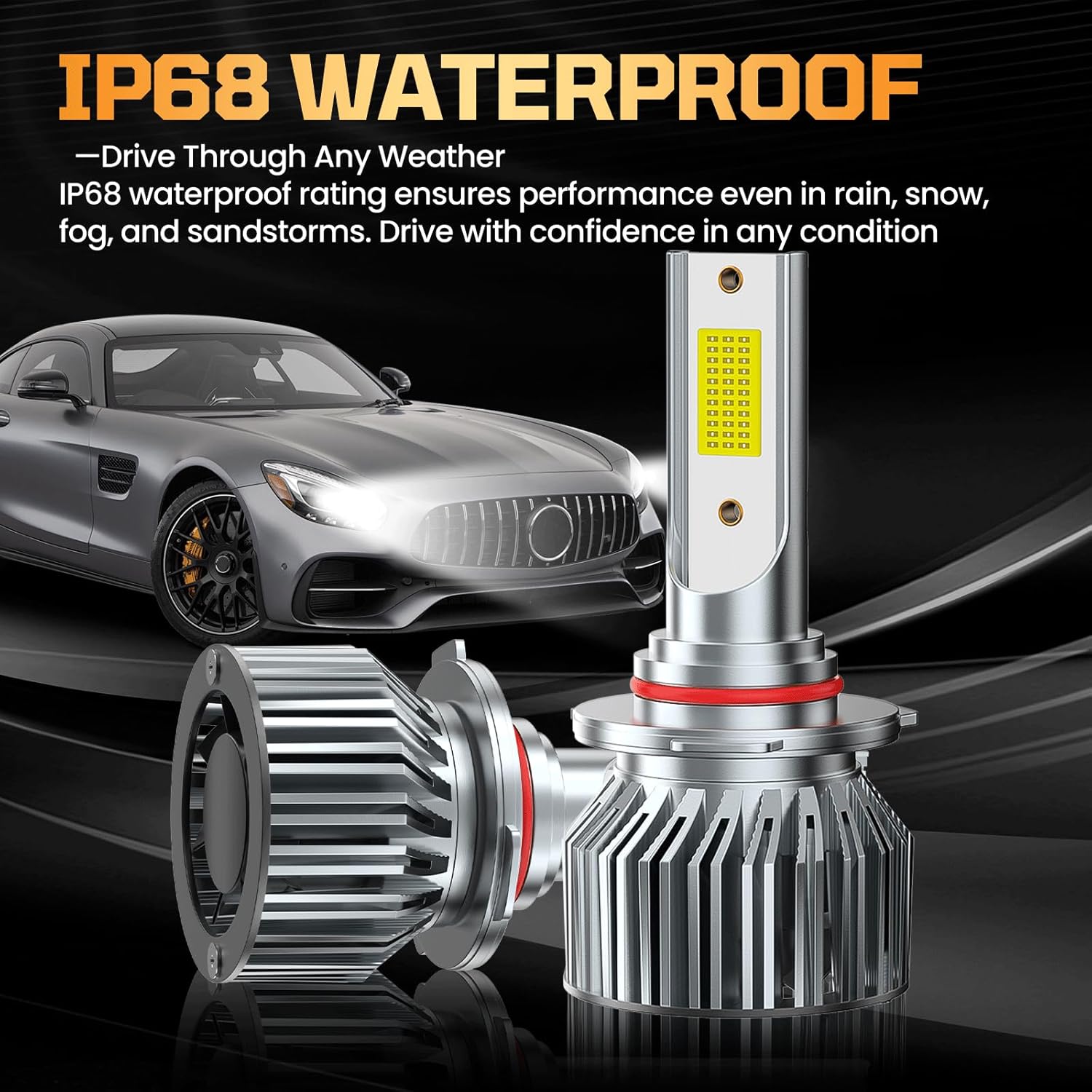 Fit for 2015-2021 Honda CRV Light Bulbs Combo,6500K Safety Bright White,600% Brightness High Beam Low Beam Upgrade Powersports Bulbs with Fan,IP68 6-Pack