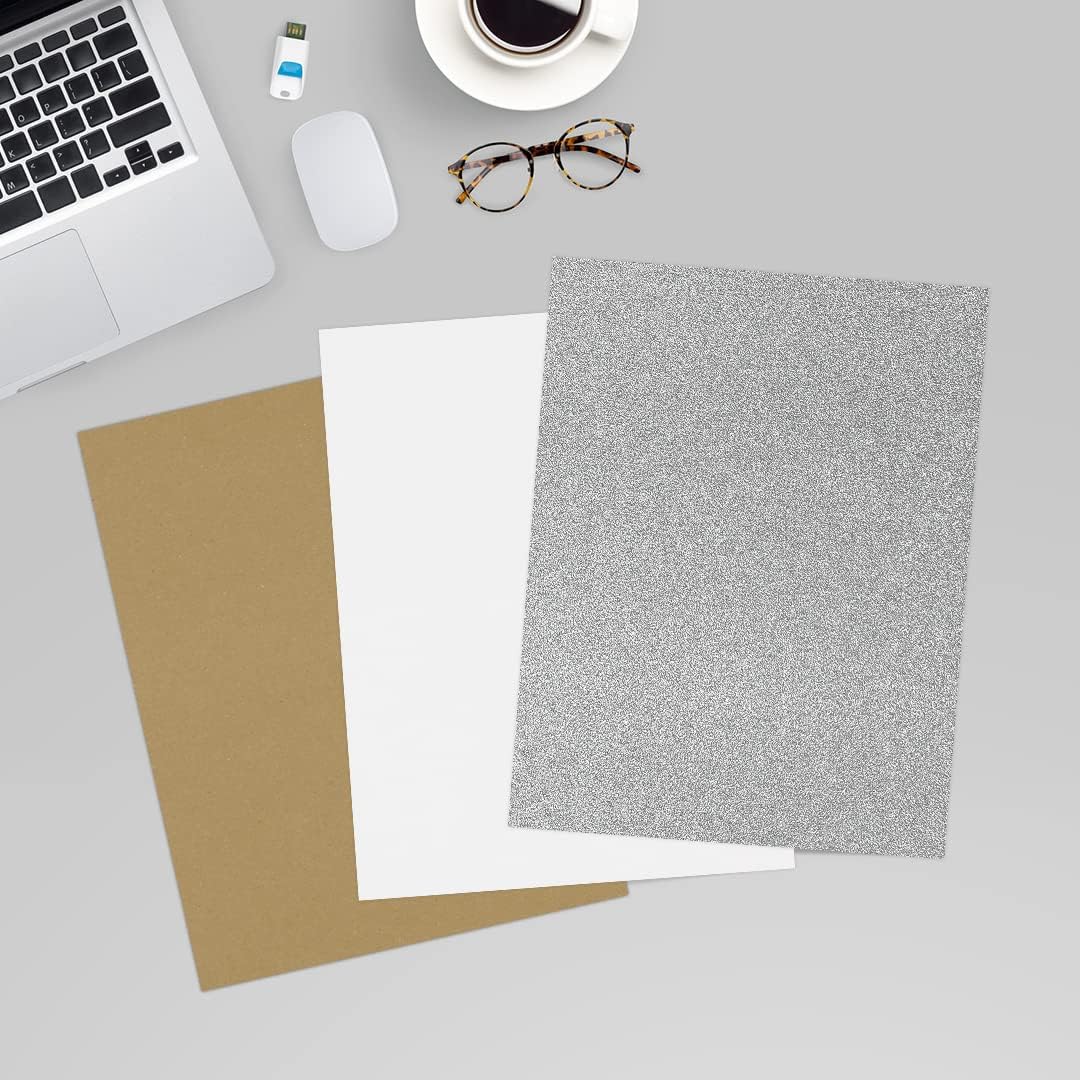 LUXPaper 8.5" x 11" Cardstock | Letter Size | Silver Sparkle | 106lb. Cover | 50 Qty