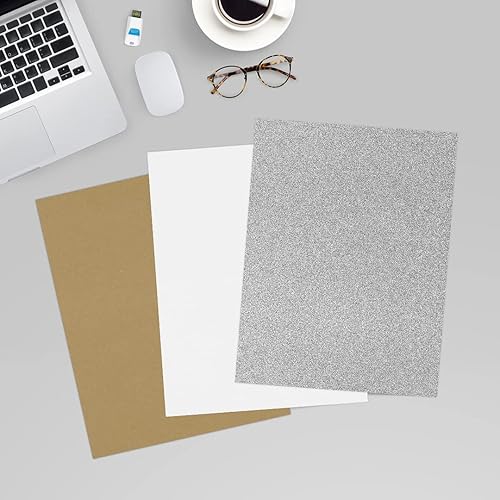 Miniatura 6 de LUXPaper Cartulina de 8.5 x 11 pulgadas, tamaño carta, brillo plateado, cubierta de 106 libras, 50 unidades