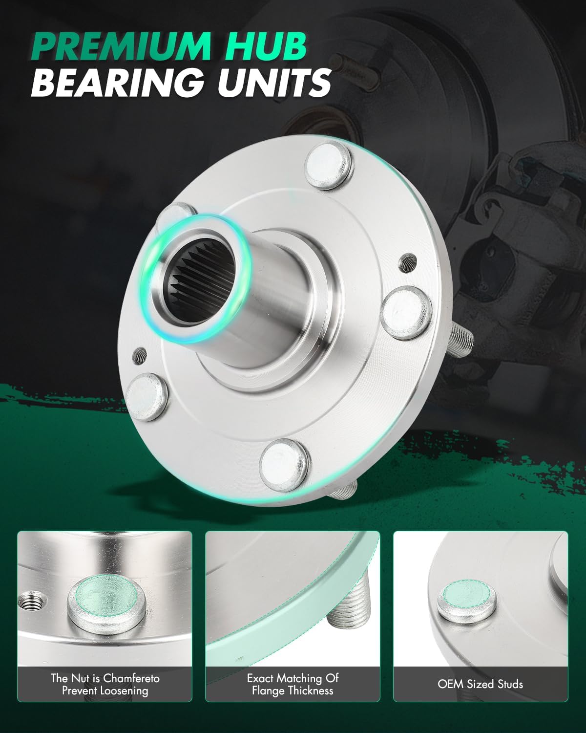SCITOO 930-603 2PC Front Wheel Hub Bearing for 2003-2017 for Hyundai Sonata,Tucson,XG350 for Kia Magentis,Optima,Rondo,Sportage 2.0L 2.4L 2.7L 3.5L