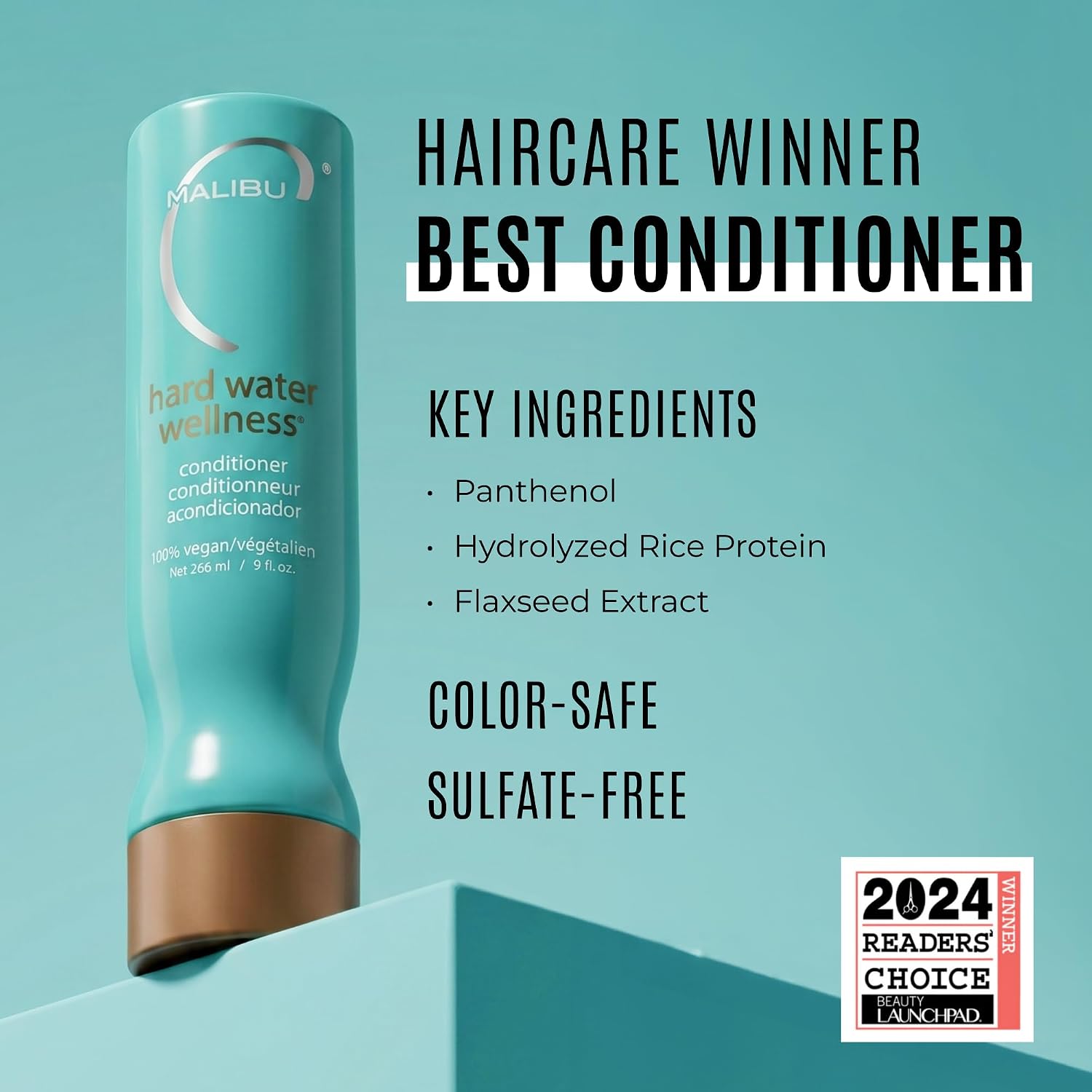Malibu C Hard Water Wellness Hair Conditioner - Sulfate Free Conditioner that Increases Moisture & Shine - Protects Hair from Waterborne Elements (9 oz) image 2