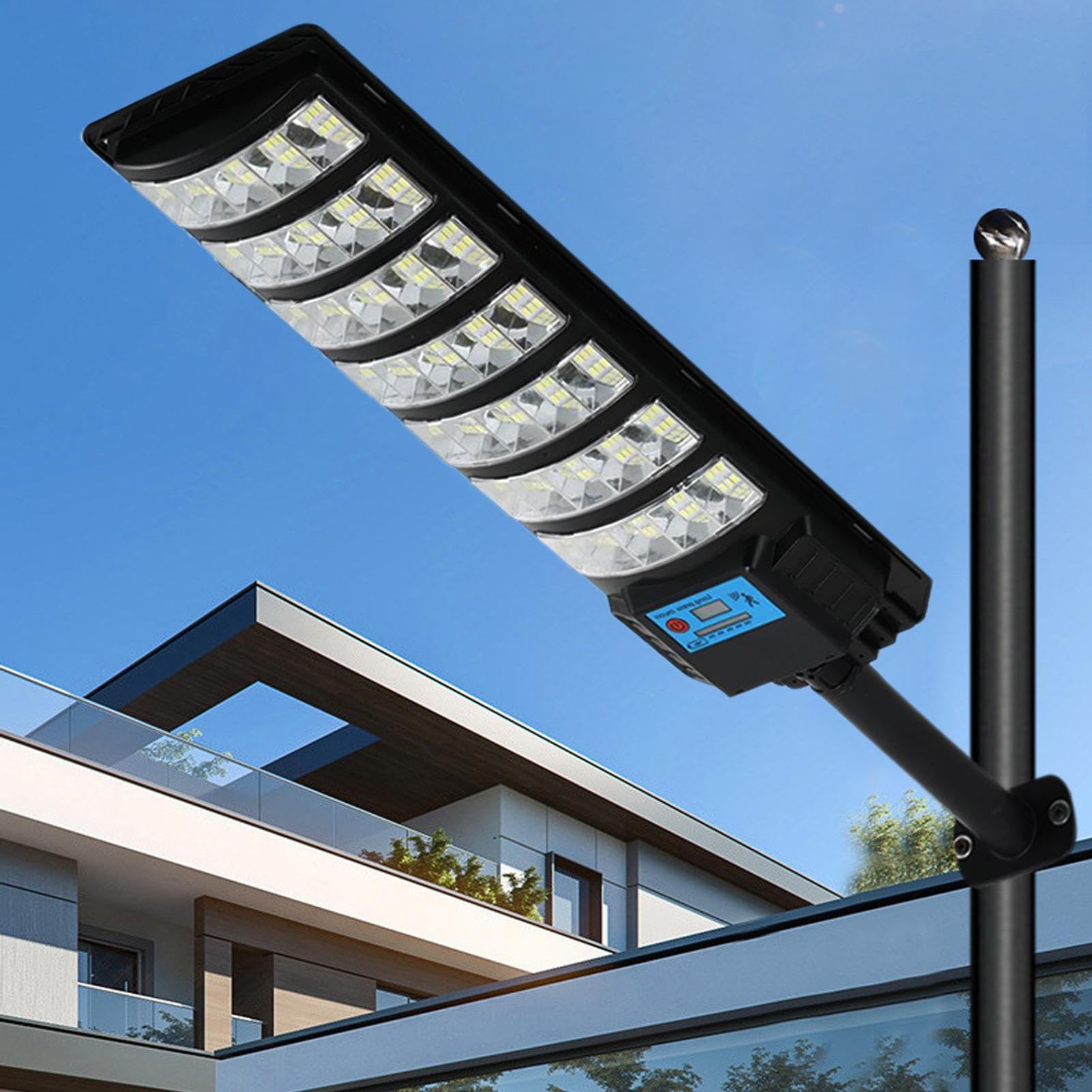 Solar-Stehleuchte, LED, von der Straße der Dämmerung bis zum Morgengrauen mit Fernbedienung