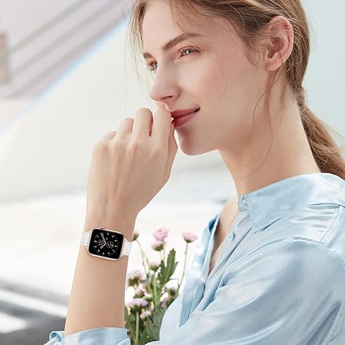 Miniatura 6 de Correas delgadas de cuero compatibles con Apple Watch de 1.496 in 1.575 in 1.614 in 1.654 in 1.732 in 1.772 in 1.929 in, correa de cuero de grano