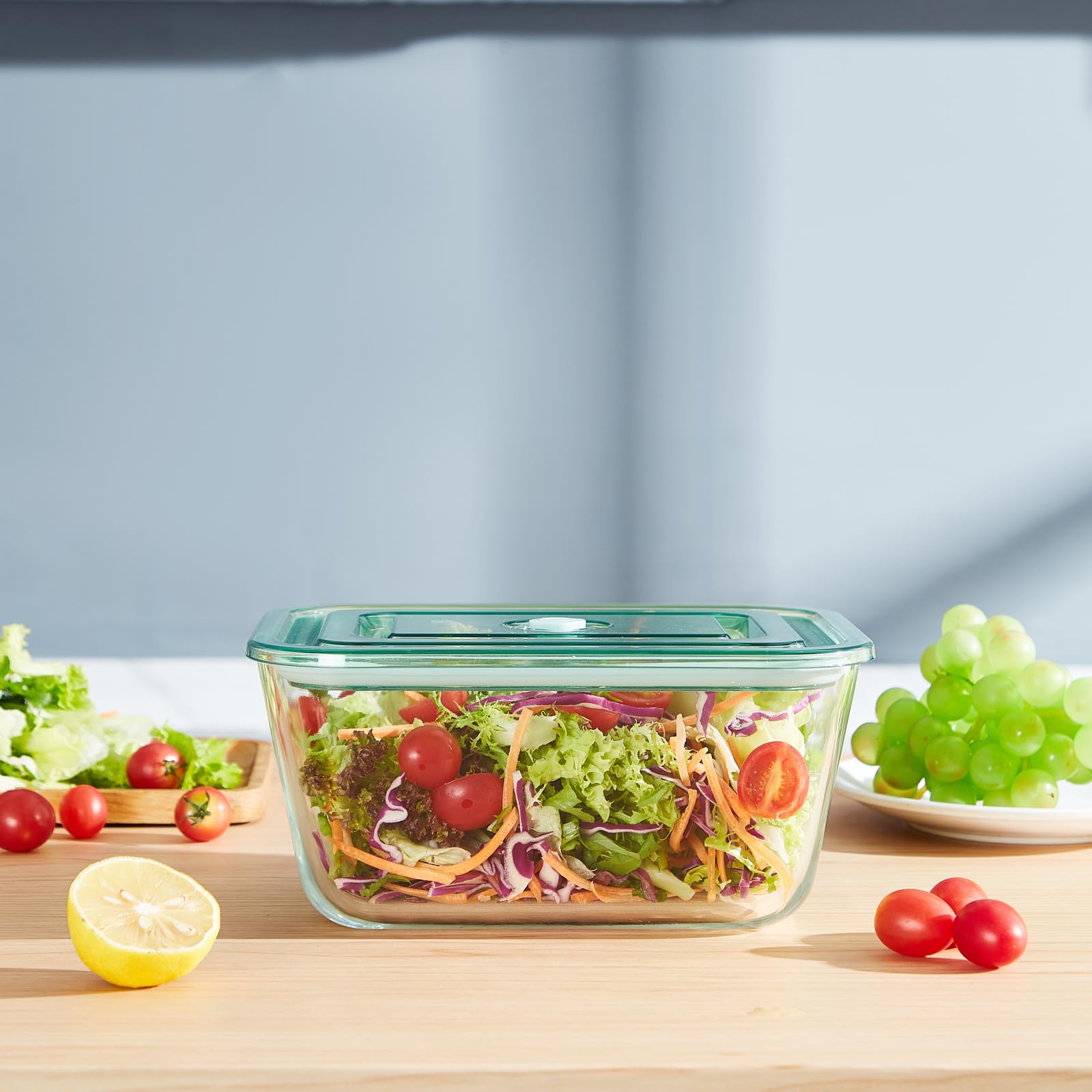 Amazon.com: Opexscal 12 Cups/ 100 oz Large Glass Food Storage Baking  Container with Lid - For Baking, Roasting, Storing Food, Vegetables Fruits:  Home & Kitchen