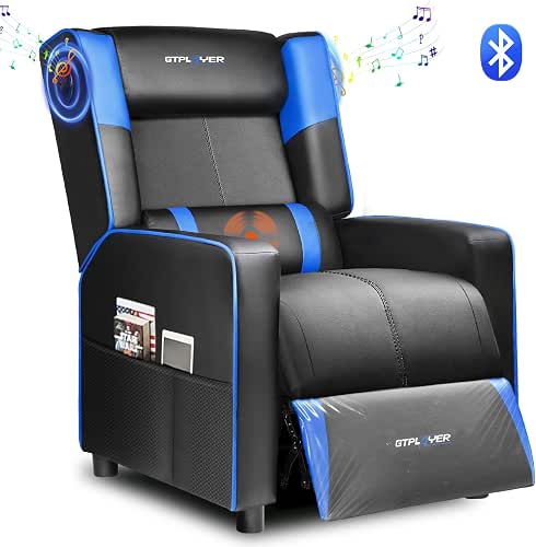 GTPLAYER Gaming Recliner Chair with Bluetooth Speakers Racing Style Single