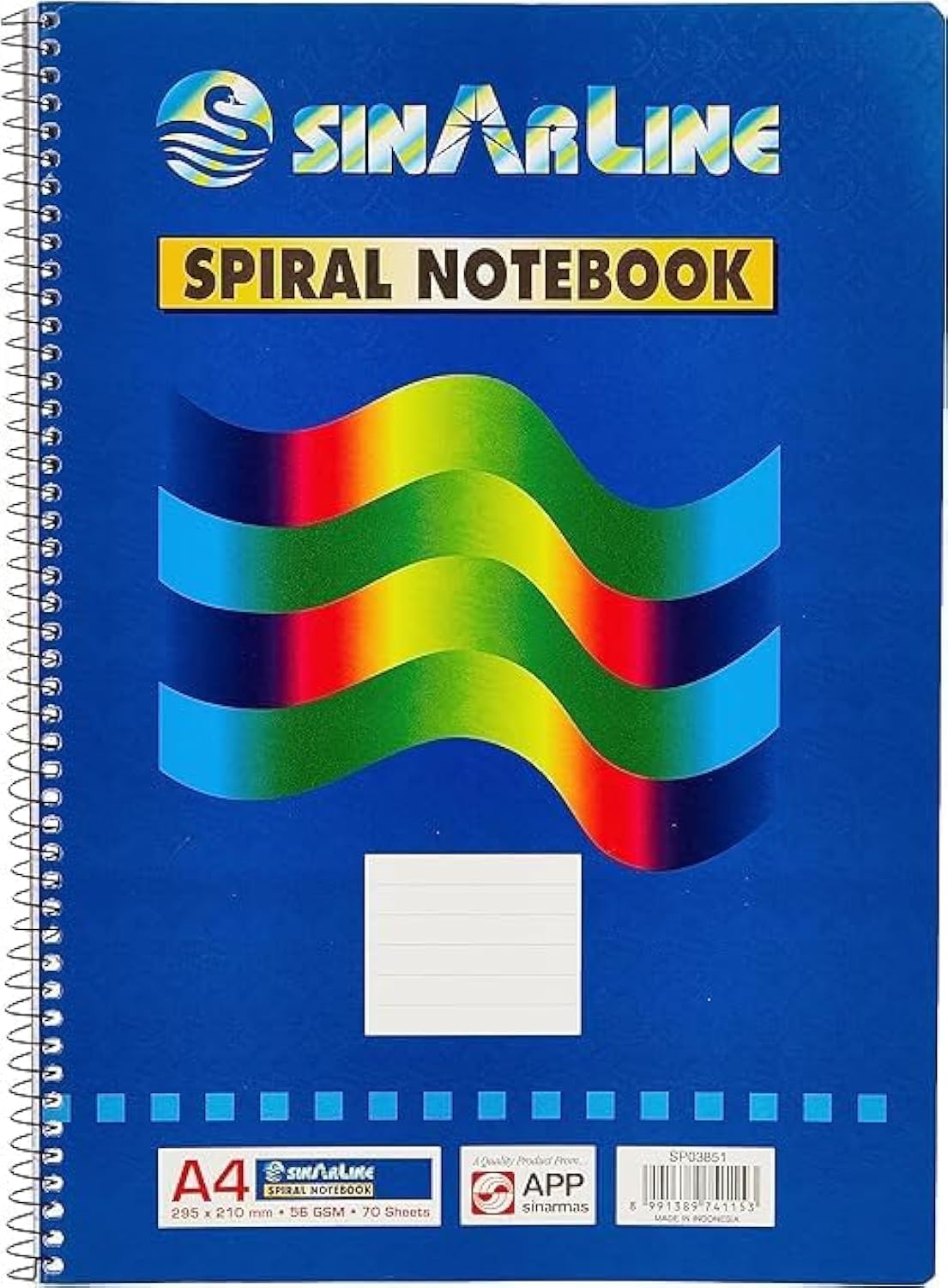 Sinarline 70 Sheet Spiral Notebook 6-Pieces, A4 Size