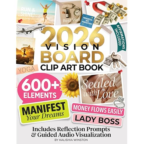 2026 Vision Board Clip Art Book: 600+ Powerful Pictures, Quotes, Words & Affirmations to Create Dream Boards for Women & Men (Vision Board Supplies)