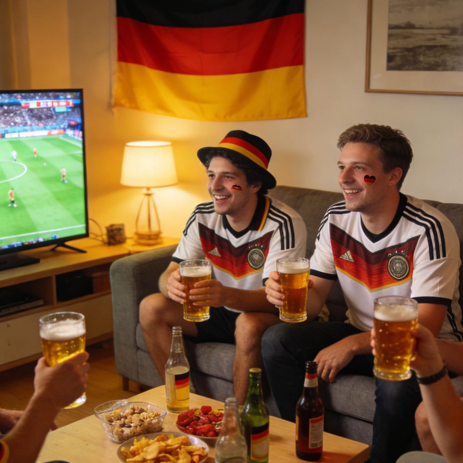 Articles de Supporter, 30 pièces Autocollants et Tatouages Allemagne, Autocollants Casque Football 2026 pour Hommes et Femmes