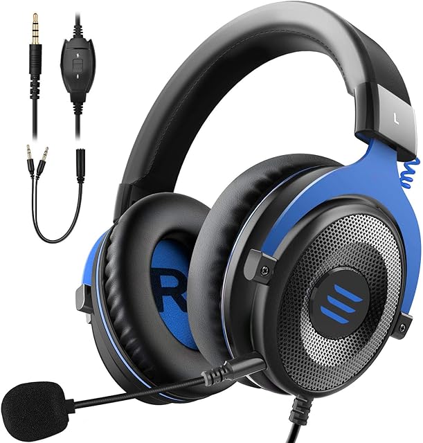 EKSA Gaming Headset for Xbox One - PC Headset 3D Stereo Sound Headset Detachable Noise Cancelling Microphone - Gaming Headphones for Xbox One S/X, PS4, PS5, PC, Laptop, Switch