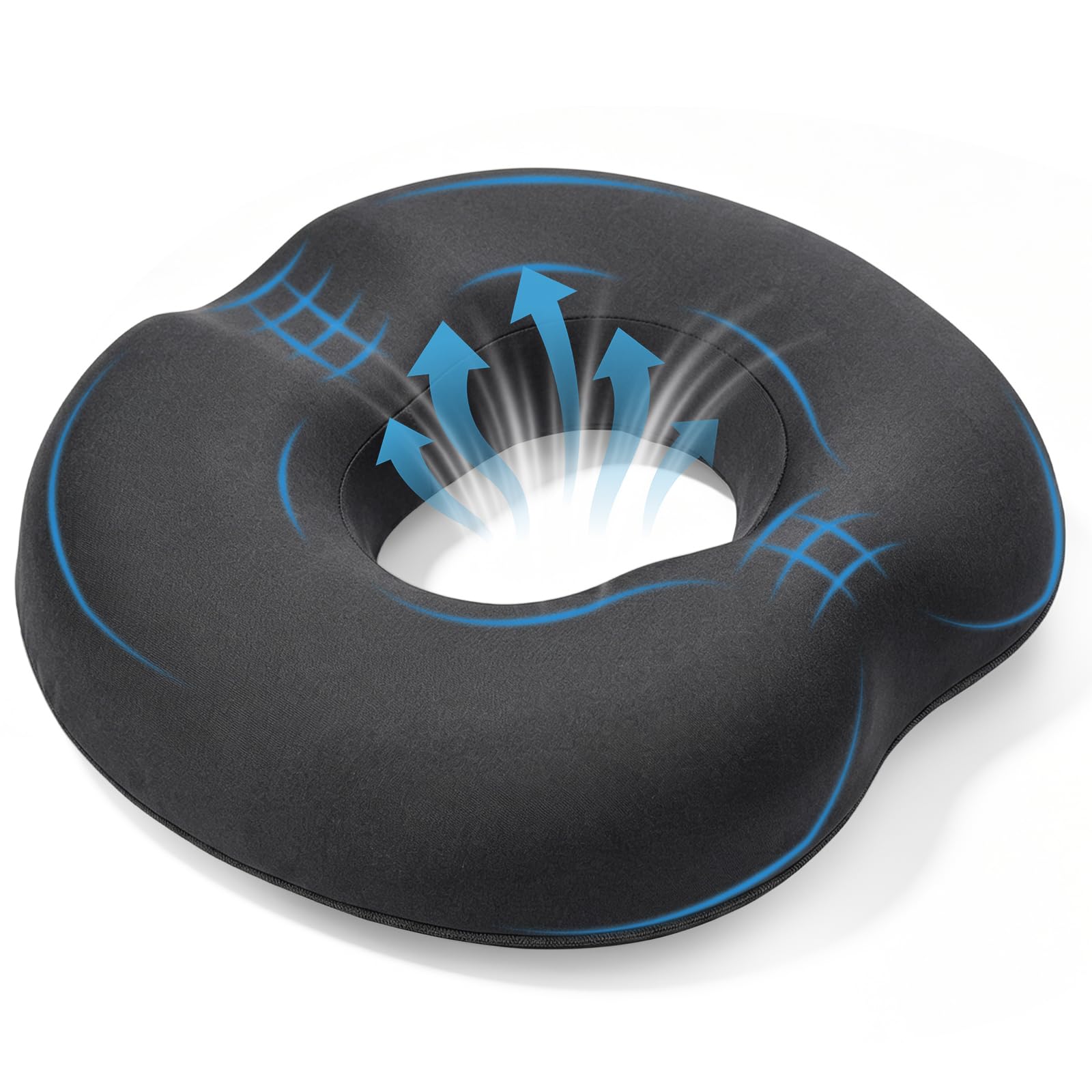 KANGBES Donut Cushion for Hemorrhoids, Orthopaedic Coccyx Seat Cushion for Women, Memory Foam Tailbone Pain Relief Cushion for Office, Sciatica, Pregnancy, Postpartum Recovery, Dark Grey