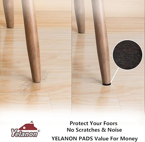 Miniatura 4 de Almohadillas de fieltro para muebles, 343 unidades, autoadhesivas, almohadillas de fieltro cortables para sillas, protectores de suelo antiarañazos