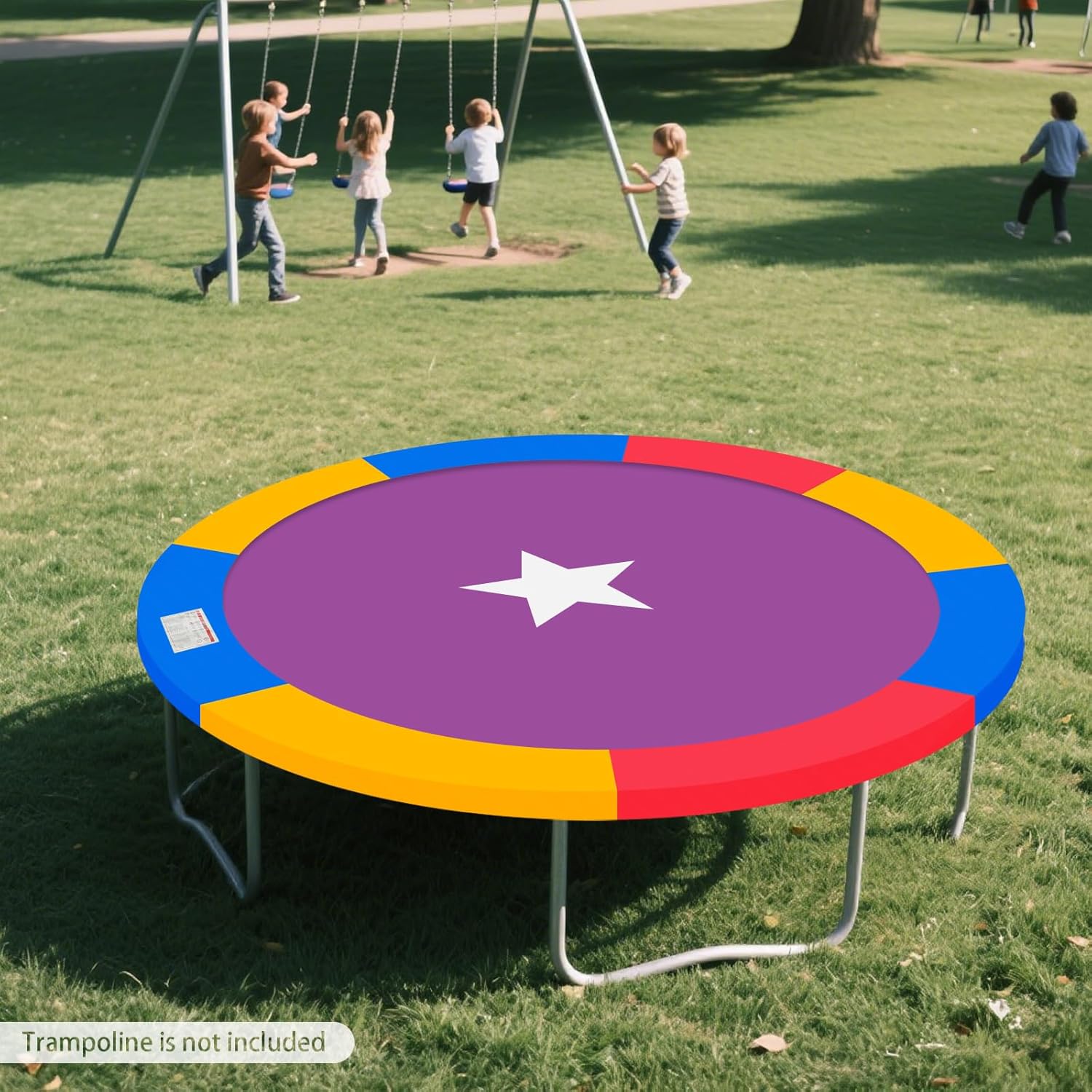 Trampoline Pad 8FT 10FT 12FT 14FT 15FT 16FT Trampoline Replacement Safety Pad, Waterproof, Tear-Resistant, Sun-Resistant Safety Spring Cover Round Frame Pad, Trampoline Pad Replacement (14FT Colorful)