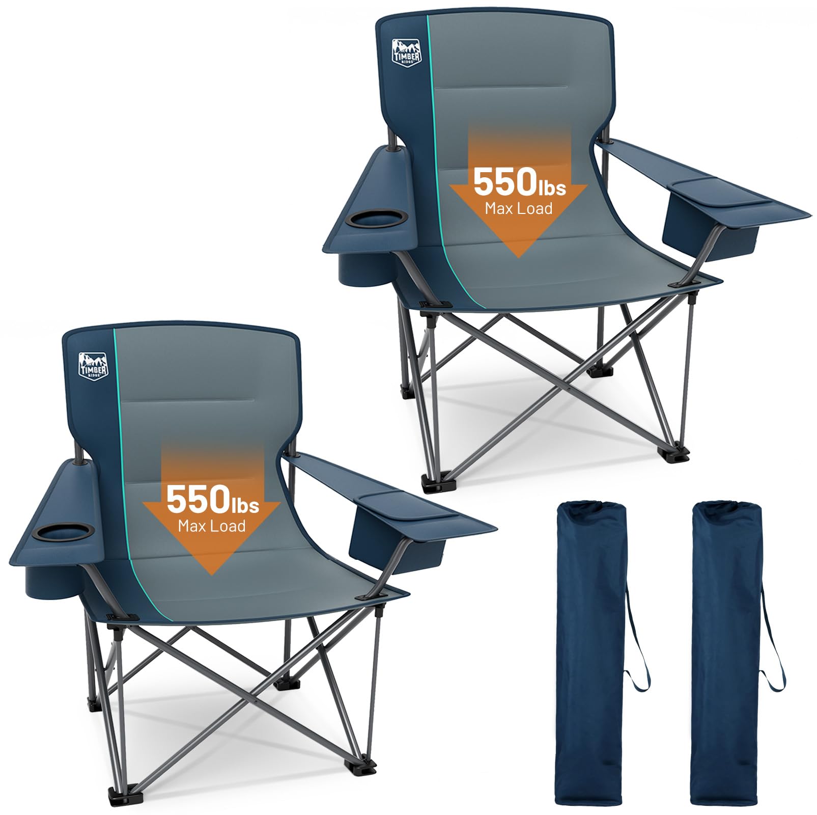 Timber Ridge 2 Pack Oversized Folding Camping Chair