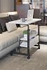 80x40 Height Adjustable Shelf Locking Wheel Portable Laptop Stand and Desk White